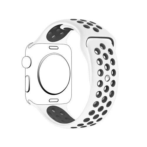 Bracelet Sportystyle Pour Apple Watch Edition Series 7 - 45mm - Blanc / Noir