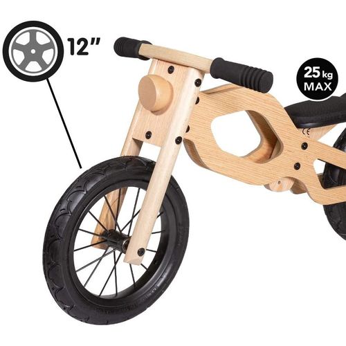 Woomax 85374 Classic 12 Vélo Sans Pédales En Bois Multicolore