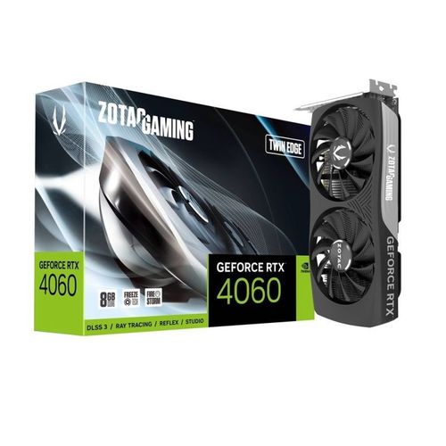 ZOTAC GAMING GeForce RTX 4060 8GB Twin Edge - Carte graphique - GeForce RTX 4060 - 8 Go GDDR6 - PCIe 4.0 x8 - HDMI, 3 x DisplayPort