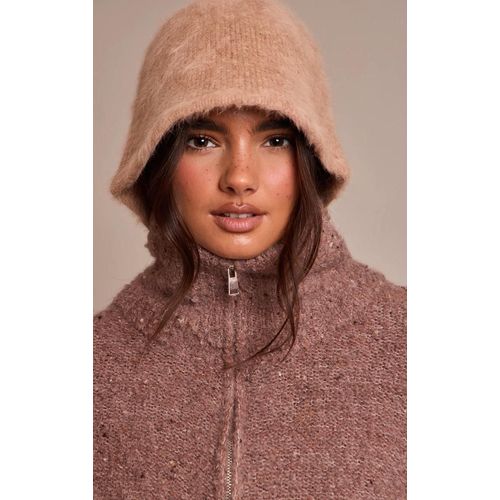Bob Shaggy En Fausse Fourrure Camel, Beige