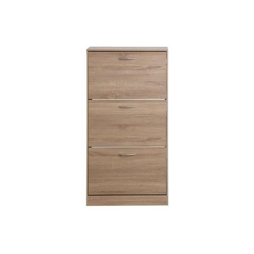 Armoire À Chaussures Avec 3 Tiroirs, Étagère À Chaussures En Bois À 3 Niveaux Pour L'entrée, Couleur Chêne