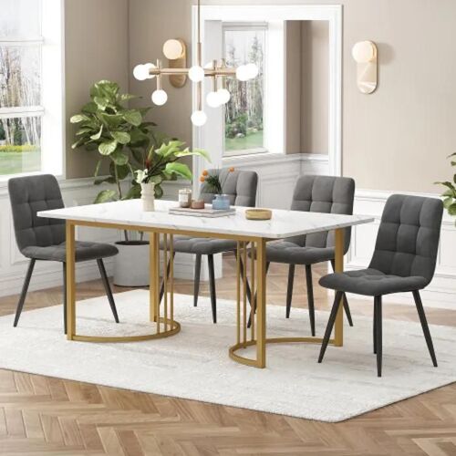 Ensemble De Table De Salle À Manger (5 Pièces), Table De Salle À Manger Avec 4 Chaises, Table De Cuisine 140 X 80 Cm