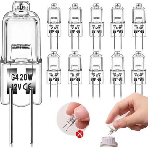 Ampoules Halogènes G4 - 10 Pièces - 20w - 2800k - Durée De Vie 2000h