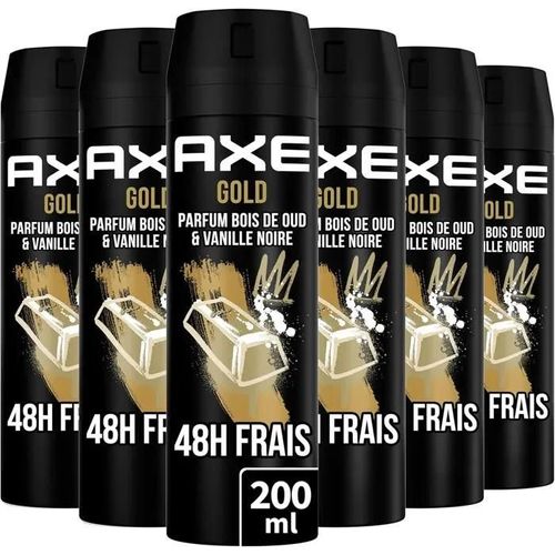 Déodorant - Axe - Gold - 48h Non-Stop - Parfum Bois De Oud - Lot De 6x200ml 