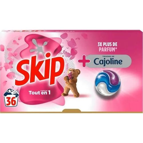 Skip Lessive Capsules Tout en 1 Touche de Cajoline 36 Lavages