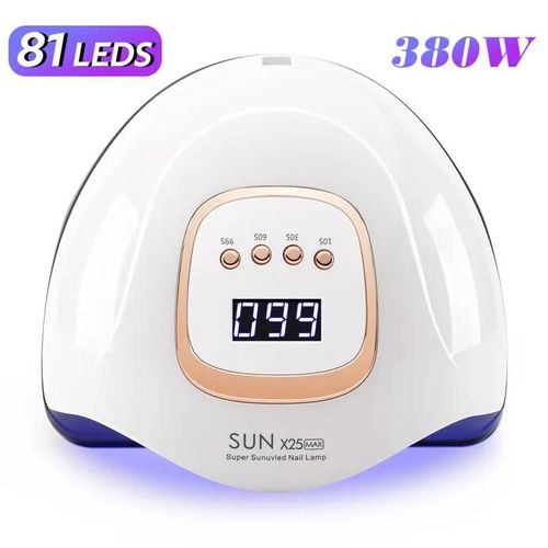 Lampe Uv Sun X25 Pour Ongles 380w, 81 Led, Sèche-Ongles Avec Écran Lcd, Lampe De Manucure À Séchage Rapide 