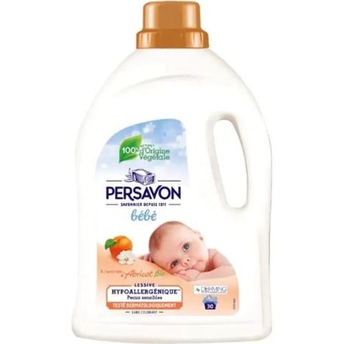 Lessive bébé hypoallergénique à l'extrait d'abricot bio 1500ml - Blanc