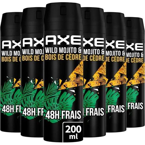Déodorant - Axe - Wild - Spray 200ml - Parfum Mojito - Lot De 6 