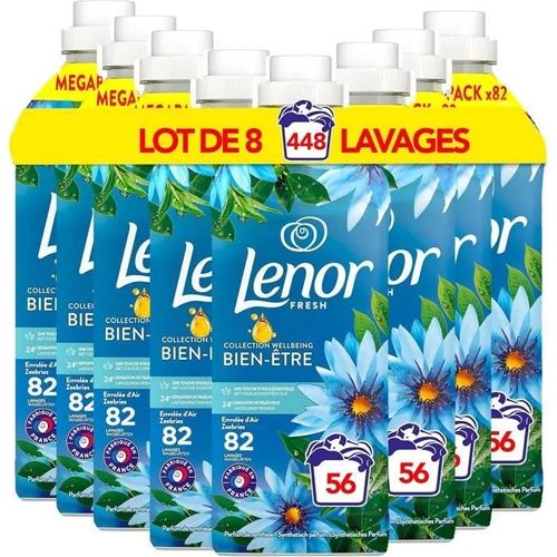 Lenor Adoucissant 56 Lavages, Envolée d¿Air, Collection Bien-être, Avec Une Touche d¿Huile Essentielle