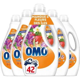 OMO - Lessive liquide - 210 lavages - Mangue et Fleurs des îles - Parfum longue durée aux essences naturelles (lot de 5x42)