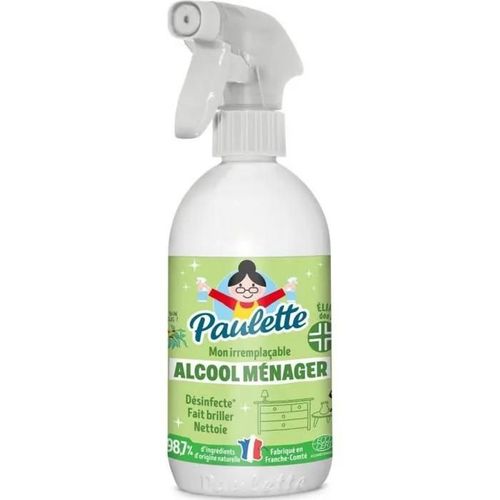 Paulette - Alcool Ménager Sauge Eucalyptus - Désinfectant Dégraissant Multi-Surfaces Ecocert - Fabriqué en France - 500 ml