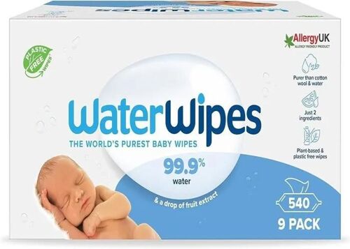 Lingettes Pour Bébés - Waterwipes - Originales - 540 Unités - Hypoallergéniques - Non Parfumées