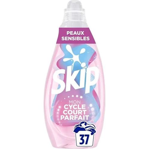 Skip - Lessive Liquide - Cycle Court Peaux Sensibles - Résultat optimal en cycle court - 37 Lavages