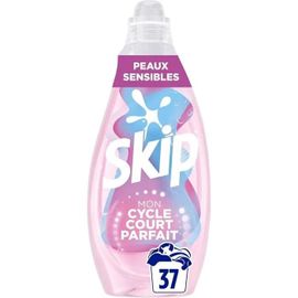 Skip - Lessive Liquide - Cycle Court Peaux Sensibles - Résultat optimal en cycle court - 37 Lavages