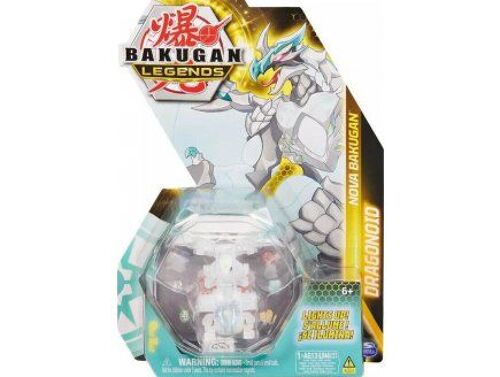 Coffret Bakugan - Pack Legends Dragonoid : Boule Blanche Transparente Figurine - Nova Série 4 - Set Jouet Garçon et Carte animal