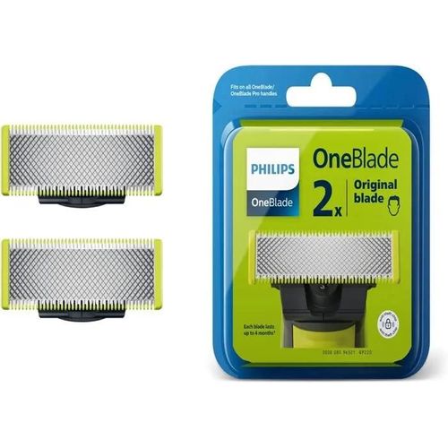 Lames De Remplacement - Philips - Oneblade - Acier Inoxydable - Compatible Tous Modèles - Lot De 2 