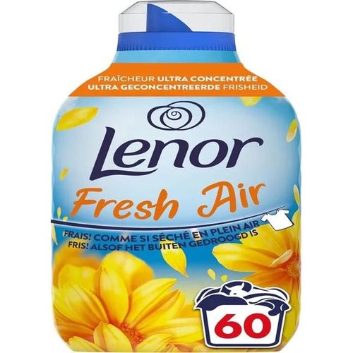 Lenor Air Frais, Adoucissant Linge, 60 Lavages, Rayons de Soleil, Formule Fraîcheur Ultra Concentrée,