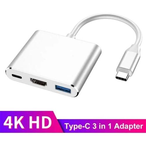 Adaptateur USB C - Eono - 3 en 1 - HDMI 4K - USB 3.0 - Charge rapide
