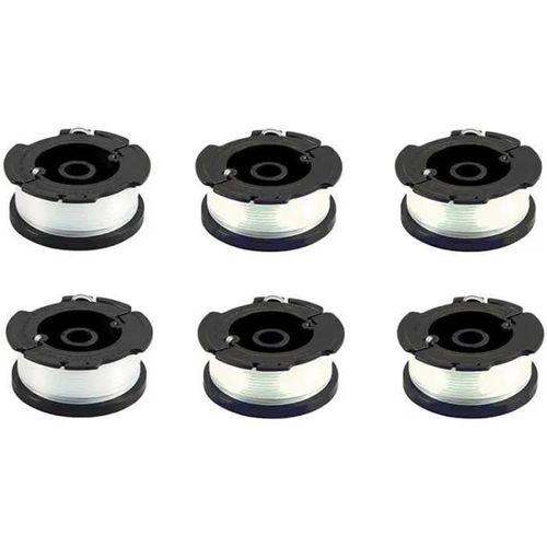 TONDEUSE Lot de 6 bobines de fil A6481 pour coupe-bordures Black+Decker - Diamètre 15 mm - Longueur 10 m - Pour