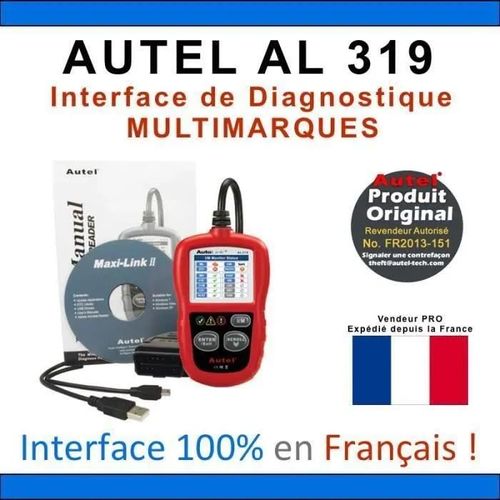 Interface Diagnostique Auto Multimarques - Autel Autolink Al319 - Obd2 - Vag Com