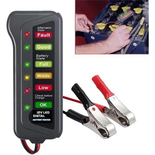 12 V 6 Led Batterie De Voiture Et Testeur De Générateur, Lumières Digital Testeur D'alternateur, Multi Fonctions Testeur Pour Auto