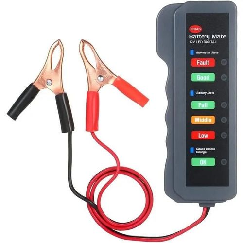 12v Testeur D'alternateur De Batterie De Voiture Led Analyseur De D'alternateur De Condition De Batterie Numérique Avec Clip En Cu