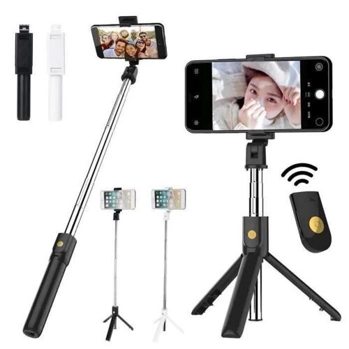 Th Perche A Selfie Extensible Bluetooth 270° Rotation + Trépied Blanc
