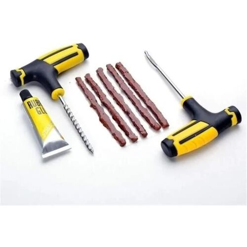 Kit De Réparation De Pneu - Plug Plug - Tubeless - Compatible Voiture Et Moto - Couleur Noir