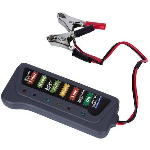Testeur De Batterie De Voiture 12v, Testeur De Charge De Batterie De Voiture Testeur D'alternateur Avec Indicateur À 6 Led Longueu