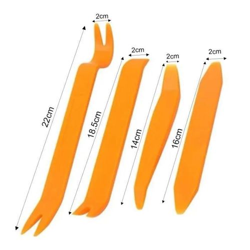 Kit d'outils de démontage - 4 pièces - Orange - Plastique - Pour garniture automobile