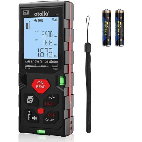 Télémètre Laser - ATOLLA - T201 - 60M - Précision 3mm - Sans fil