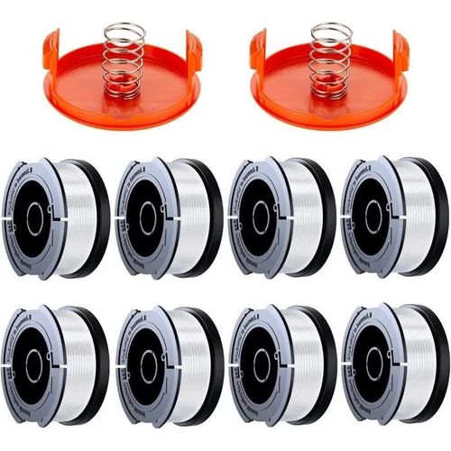 Bobine de Fil Coupe Bordure - TRAHOO - Compatible Black & Decker - 8 Pack - 1.65mm - Résistance à l'abrasion