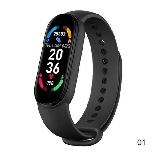 Le Noir -Montre Connectée M6 Pour Hommes Et Femmes, Moniteur'activité Physique, De Fréquence Cardiaque, Étanche, Pour Xiao