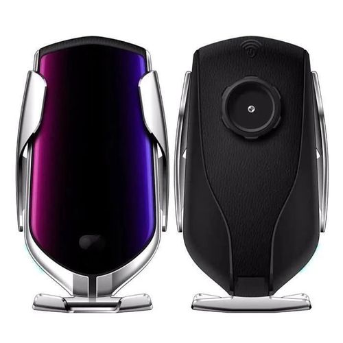 10w Support Voiture R1 Chargeur Sans Fil Infrarouge Smart Sensor Porte Automatique Air Vent Rapide Chargeur Argent