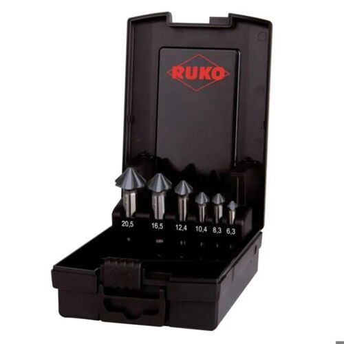 RUKO ULTIMATECUT 4S 102890PRO Jeu de fraises coniques 6 pièces 6.30 mm, 8.30 mm, 10.40 mm, 12.40 mm, 16.50 mm, 20.50 mm