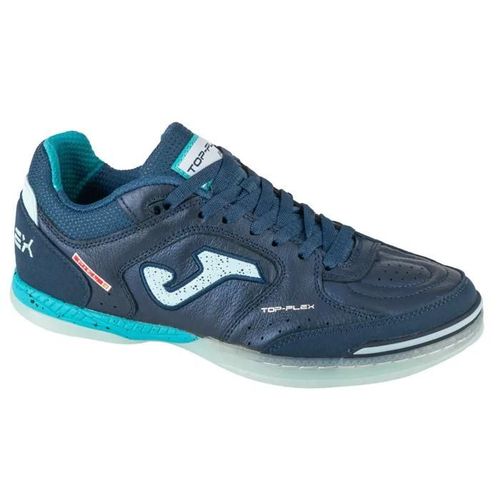 Chaussures De Foot En Salle - Joma - Top Flex 25 - Cuir Fleur - Respirantes - Bleu Marine