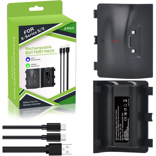 Xbox Lot De 2 Batteries Rechargeables 1400 Mah Pour Manette Xbox Series X&s Avec Adaptateur Usb-C