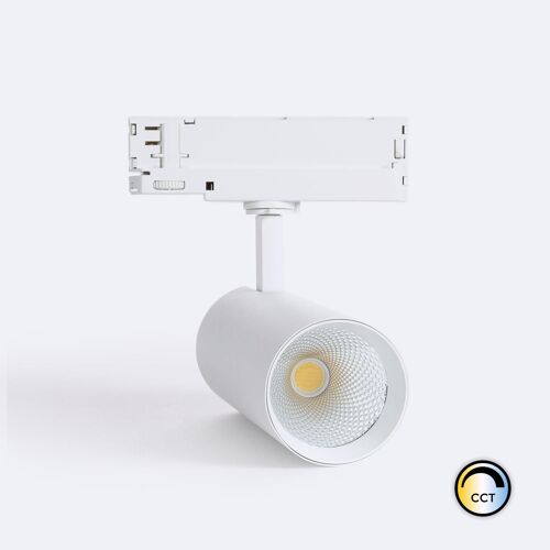 Spot Led Carlo 30w Pour Rail Triphasé Cct Sélectionnable No Flicker Blanc Sélectionnable (4000k - 5000k - 6000k)