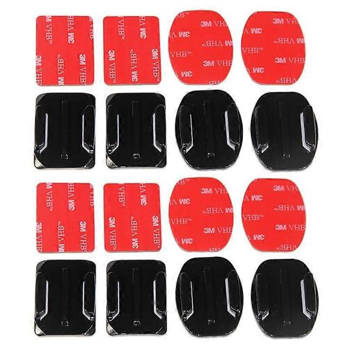 16pcs/Lot Plat Courbe Base Mount 3M VHB Autocollants Adhésifs Pour GoPro Hero 11 10 9 8 7 5 DJI Action 3 4K SJCAM EKEN Kit d'accessoires