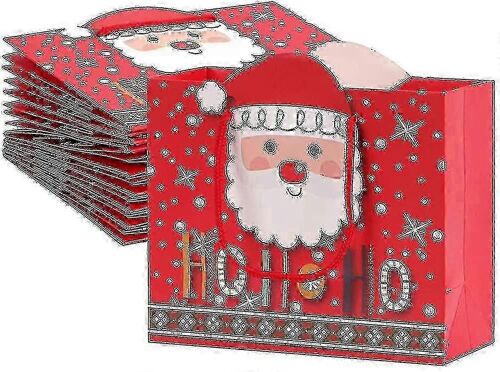 10 Pcs Père Noël Bonhomme De Neige Sac Cadeau Avec Poignées Sac Cadeau De Noël - Jjs