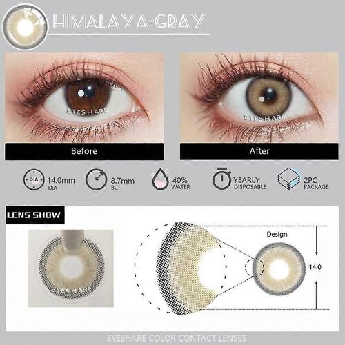 2pcs (1 Paire) Utilisation Annuelle Lentilles De Contact De Couleur Pour Les Yeux Lentille De Couleur Bleue ?il Cosmétique Belle Pupille Lentilles De Contacto
