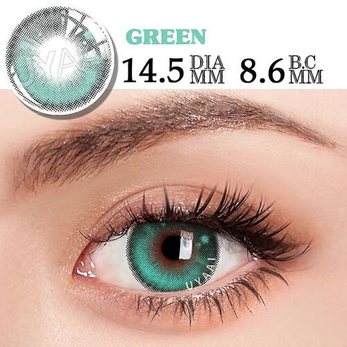 Lentilles De Contact Pour Les Yeux 1 Paire D'yeux De Couleur Verte Contacts Colorcon 14.0mm Yeux Naturels Lentilles