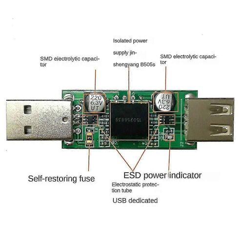 Adum3160 Module isolateur USB Module d'isolation de tension USB vers USB Support 12mbps, utilisé pour isoler Nois