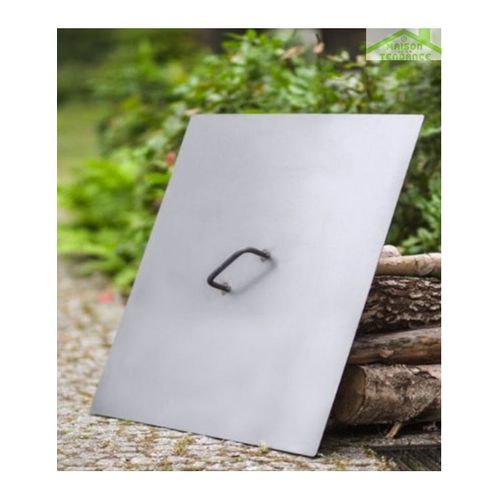 Couvercle de brasero carré en acier-Acier naturel--50x50 cm--Acier naturel