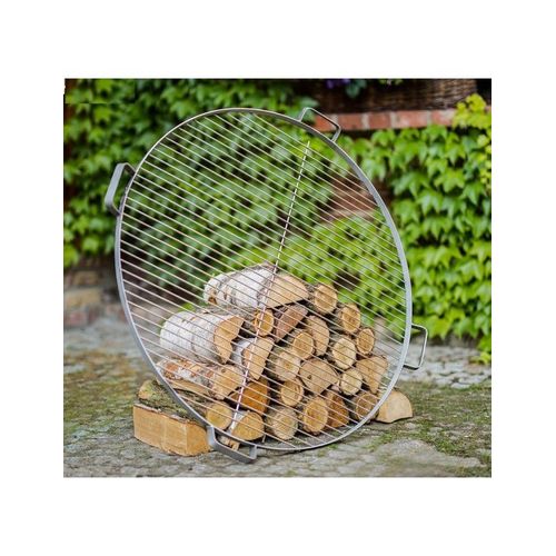 Grille de cuisson ronde en acier avec 4 poignées-Acier inoxydable--Ø 80 cm--Acier inoxydable