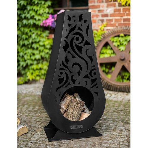 Cheminée d'extérieur en acier HAWANA 50x33x108 cm--