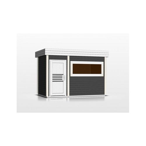 Cabine de sauna extérieur MAGNOLIA 6 places 353,8x203,8 x H.259 cm-Gris anthacite-Gris anthacite--