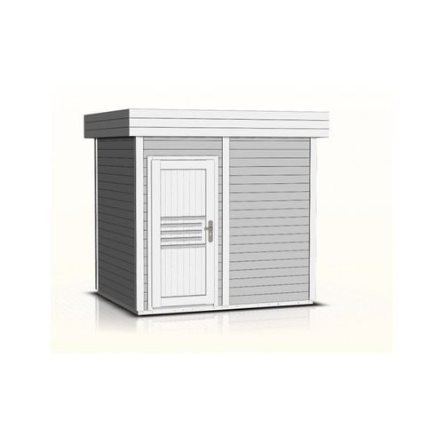 Cabine de sauna extérieur PRYMULA 4 places 253,8x203,8 x H.259 cm-Gris-Gris--