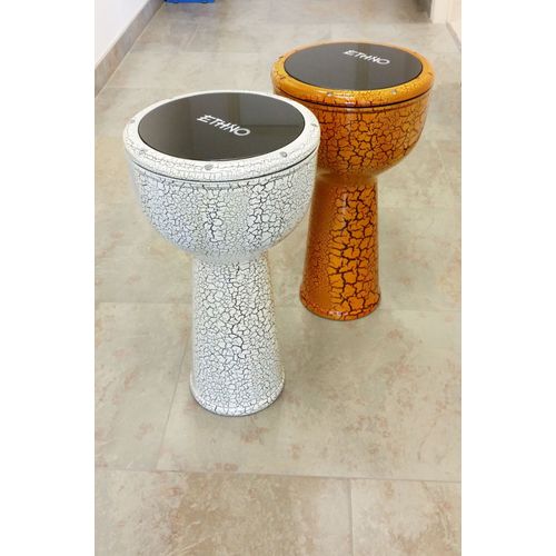 Ethno 1657 M2 - Djembeck (Djembe/Doumbeck) En Housse, Couleur Blanc