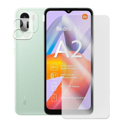 Verre Trempé Pour Xiaomi Redmi A2 6.52" + Verre Trempé Camera Arrière Protecteur - Film Protection En Verre Trempé